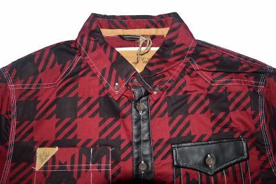Rock & Revival Checkered shirt for Men with Leather patches