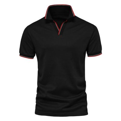 Classic polo shirt with no button placket for men