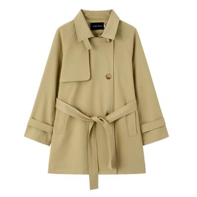 Classic belted trench coat for women