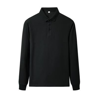 Classic long sleeve polo solid color for men