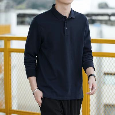 Classic long sleeve polo solid color for men