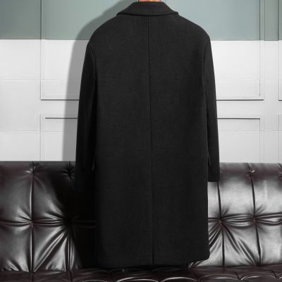 Classic longline wool winter coat for men