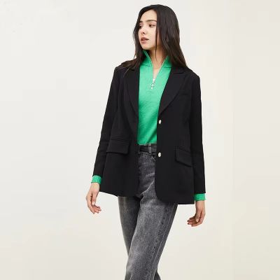 Classic suit blazer with two buttons for women