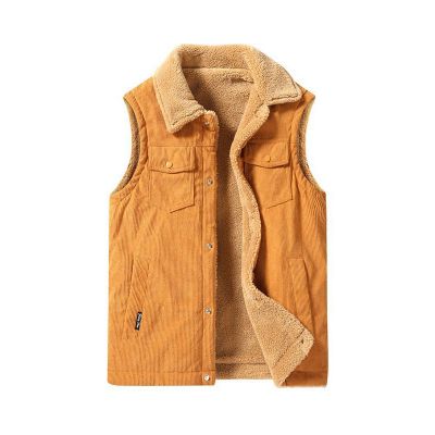 Corduroy sleeveless jacket for men