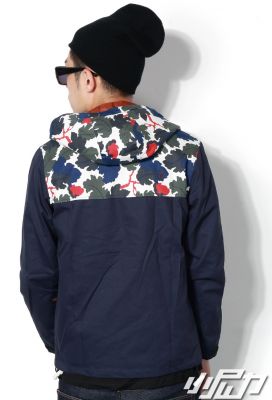 Men's Windbreaker Coat with Hood Camouflage or Mosaic Top Print