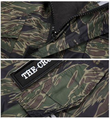 Men's Windsheeter Jacket with Half Green Military Camouflage Print