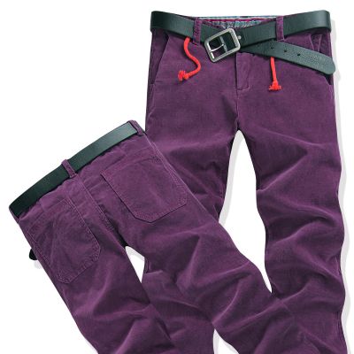 Men's jeans with fleece lining inside for winter season - Purple