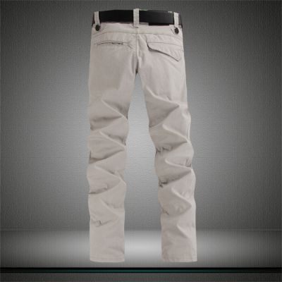 Casual Cotton Trousers for men straight cut - light grey