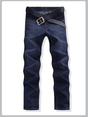 Classic blue Straight Fashion Denim Jeans for Men