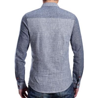 Chambray Denim Coton Shirt Men with Two Tone Sleeves