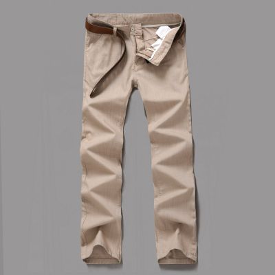 Linen Casual Slim Fit Pants for Men Summer Spring Trousers