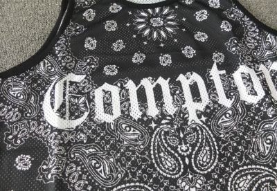 Bandana Print Compton Black and White Tank top Mesh Jersey