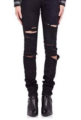 Destroyed Slim Jeans for Men with Ripped Holes