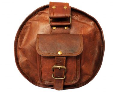 Vintage leather duffle bag sports style Round 18 inches
