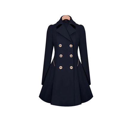 Double breasted slim fit trench coat for women