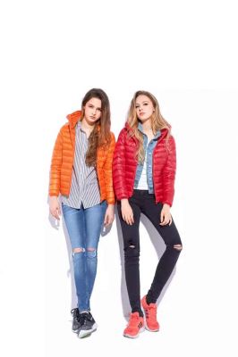 Classic straight collar down jacket for women
