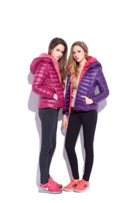 Classic straight collar down jacket for women