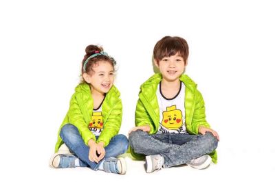 Classic hooded winter down jacket for children