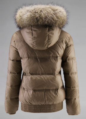 Short Winter Parka for Women with Fur Lined Hood
