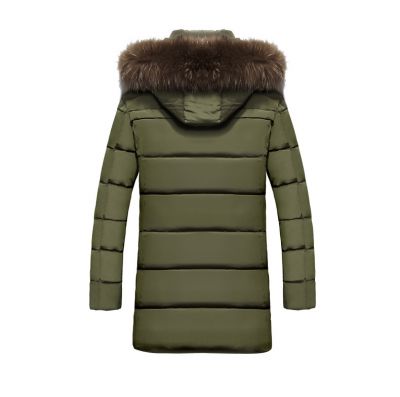 Men's Down Jacket with Hooded Detachable Fur 