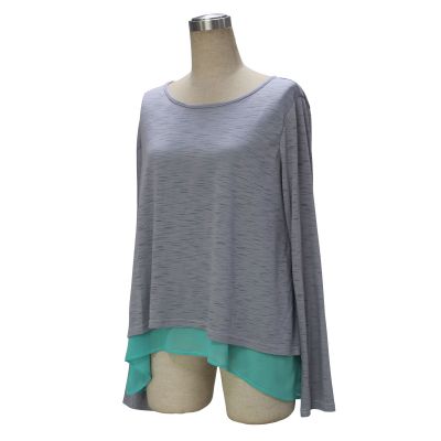 Pullover jumper for women with inside t-shirt long sleeves