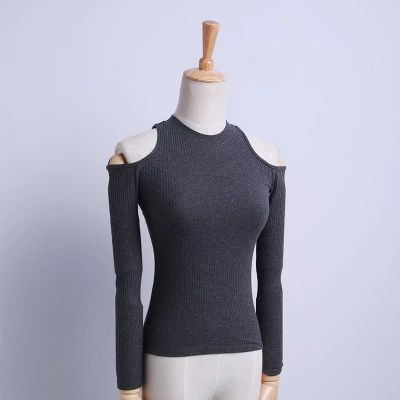 Women's Long Sleeve Top with Bare shoulders