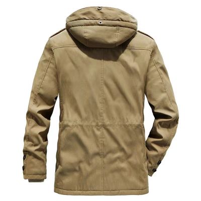 Hooded parka with removable sherpa lining for men