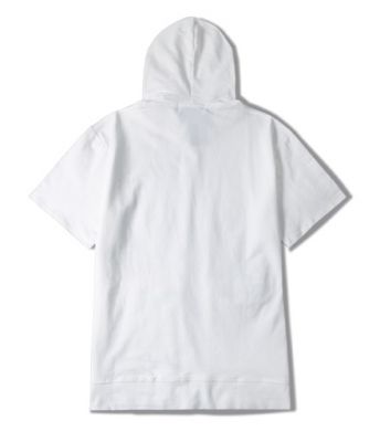 Hoodie Short Sleeve T-shirt for men with front zip pockets