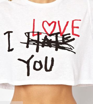 I Love You Crop Top T shirt for Women Summer Fashion