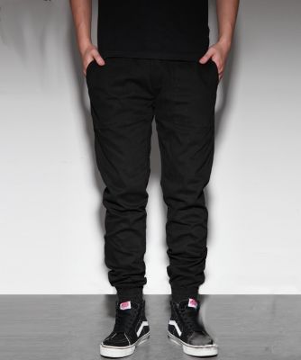 Canvas Jogger Pants for Men with Elastic Ankles Design