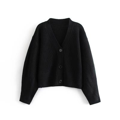Knit button up cardigan for women