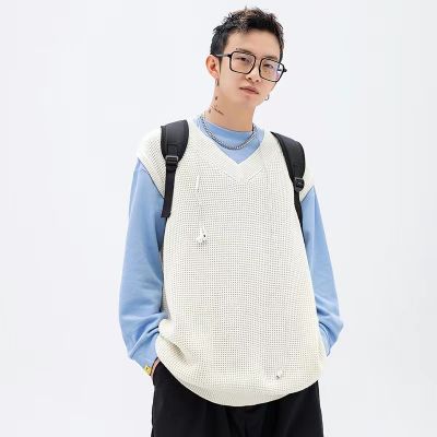 Knit vest sleeveless v-neck for men