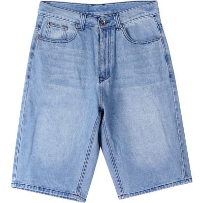 Light Blue Baggy Denim Shorts for Men