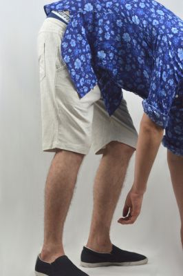 Linen Mid Length Smart Shorts For Men In Light Grey Summer Shorts 