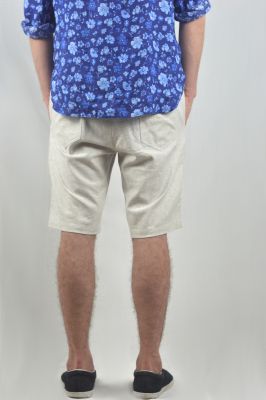 Linen Mid Length Smart Shorts For Men In Light Grey Summer Shorts 