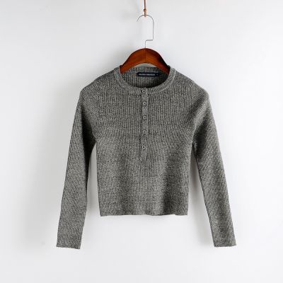 Long sleeve crop top sweater for women