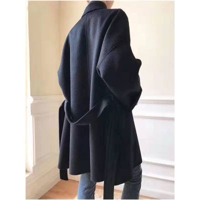 Longline winter wool coat for women