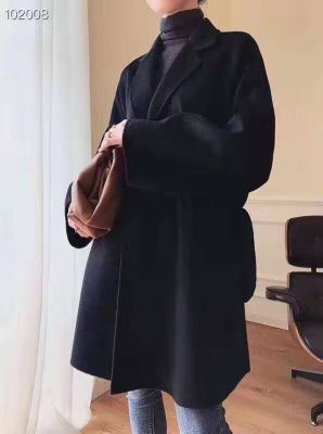Longline winter wool coat for women