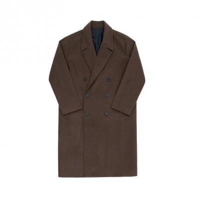 Longline wool mix winter overcoat for men