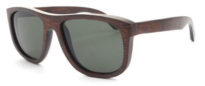 Wooden Frame Bamboo Aviator Sunglasses with Colored Lense