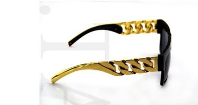 Gold Branch Flat top Sunglasses with Chunky Bling Bling Frame