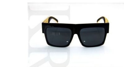 Gold Branch Flat top Sunglasses with Chunky Bling Bling Frame