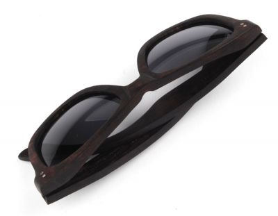 Retro Vintage Wood Frame Sunglasses with Dark Lense