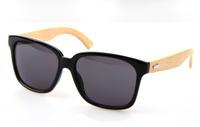 Wayfarer style Sunglasses for Men or Women with Wood Frame