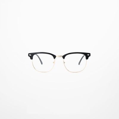 Clubmaster Style Glasses Black Frame for men or women