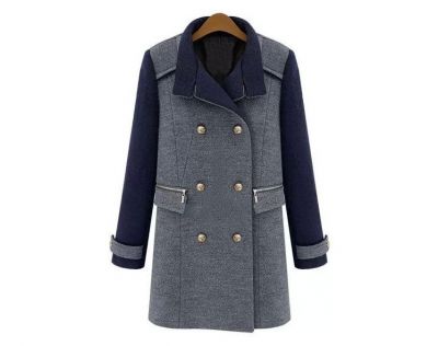 2 Piece Winter Coat for Women with Hood and Double Breast Buttons