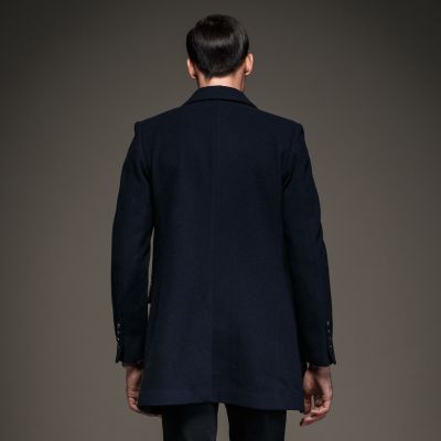 Classic double breasted wool winter coat for Men