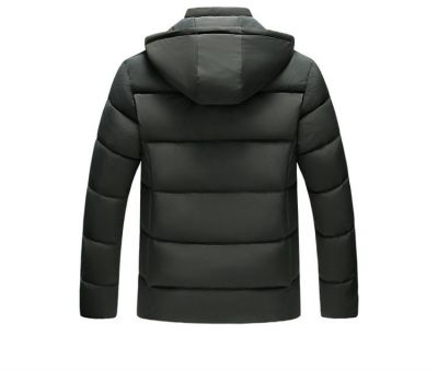 Padded winter puff coat for men with fur inside and large hood