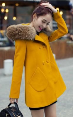 Women's winter coat with fur hood
