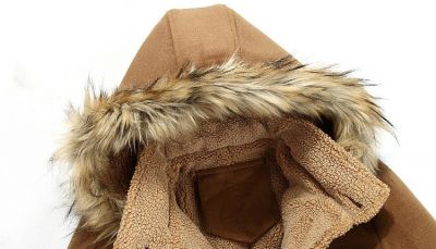 Men's Winter Coat with Fur Lined Hood and Inner Faux Fur